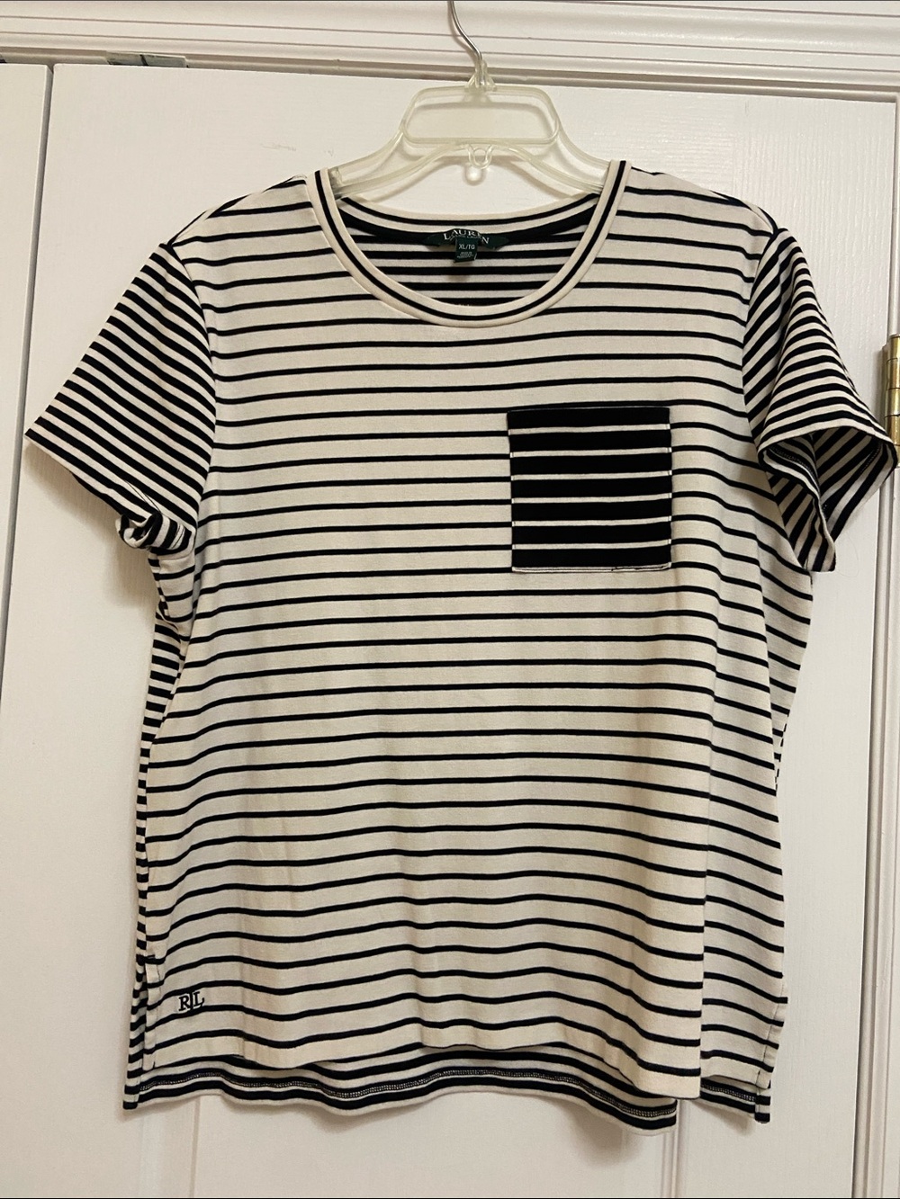 Lauren Ralph Lauren Black & White Striped Tee
